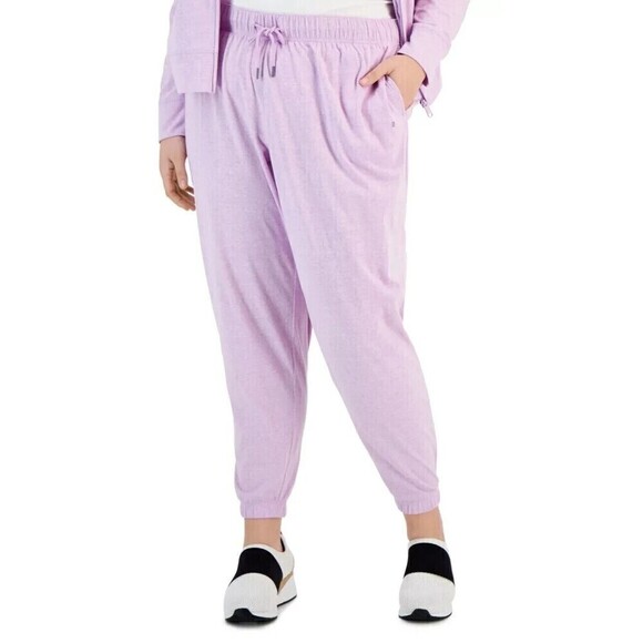 ID Ideology Women's Plus Size Jogger & sweatshirt set of 2 Crocus Opd Purple 3X - Picture 3 of 5